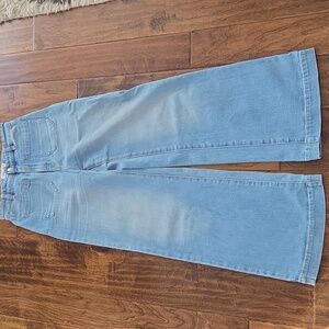 Rollas Sailor High Rise Wide Leg Light Wash Blue Jean Front Pockets‎ Size 26